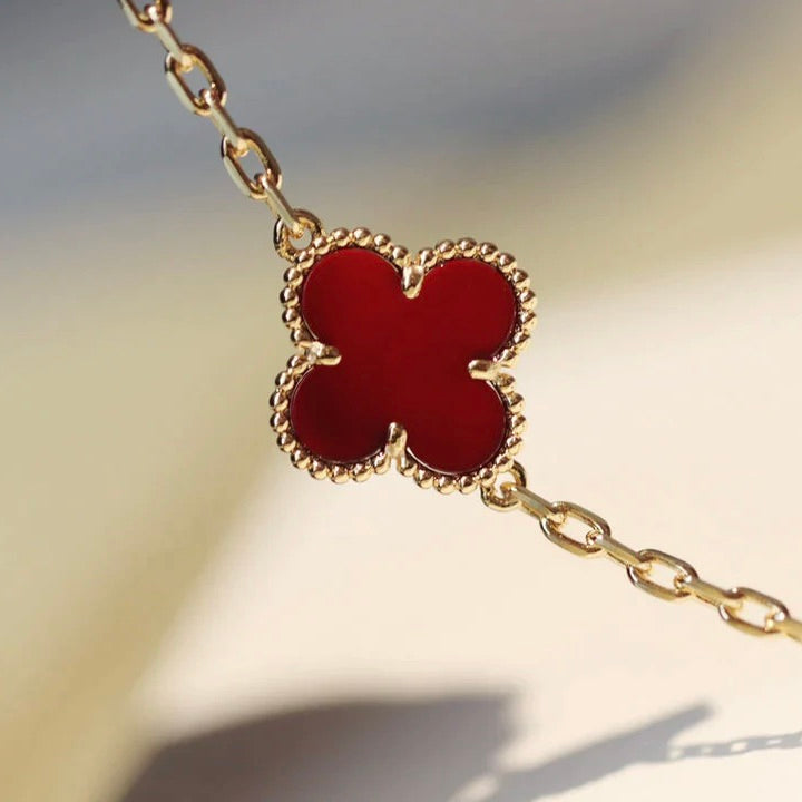 [Imperial] CLOVER 20 MOTIFS CARNELIAN NECKLACE