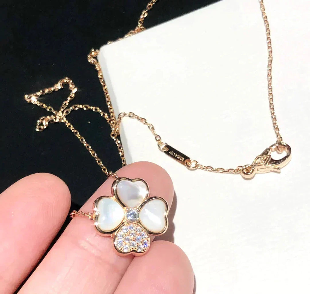 [Imperial] CLOVER MOP DIAMOND ROSE GOLD NECKLACE