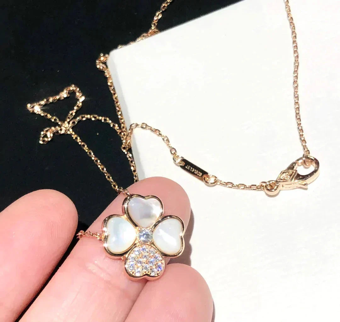 [Imperial] CLOVER MOP DIAMOND ROSE GOLD NECKLACE