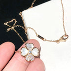 [Imperial] CLOVER MOP DIAMOND ROSE GOLD NECKLACE