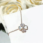 [Imperial] CLOVER MOP DIAMOND ROSE GOLD NECKLACE