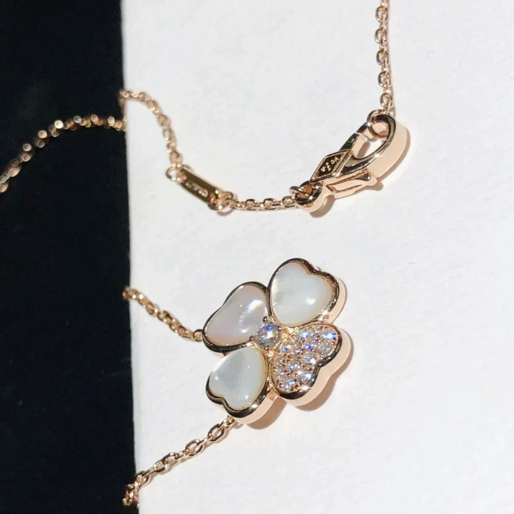 [Imperial] CLOVER MOP DIAMOND ROSE GOLD NECKLACE