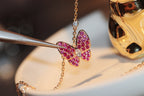 [Imperial] BUTTERFLY RED DIAMOND ROSE GOLD NECKLACE