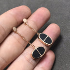 [Imperial] CHAINE VERSO BLACK CERAMIC SILVER EARRINGS