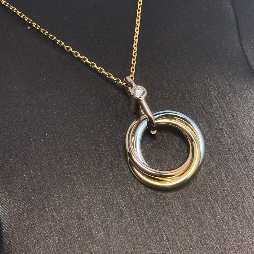 [Imperial] TRINITY SILVER GOLD PINK GOLD NECKLACE