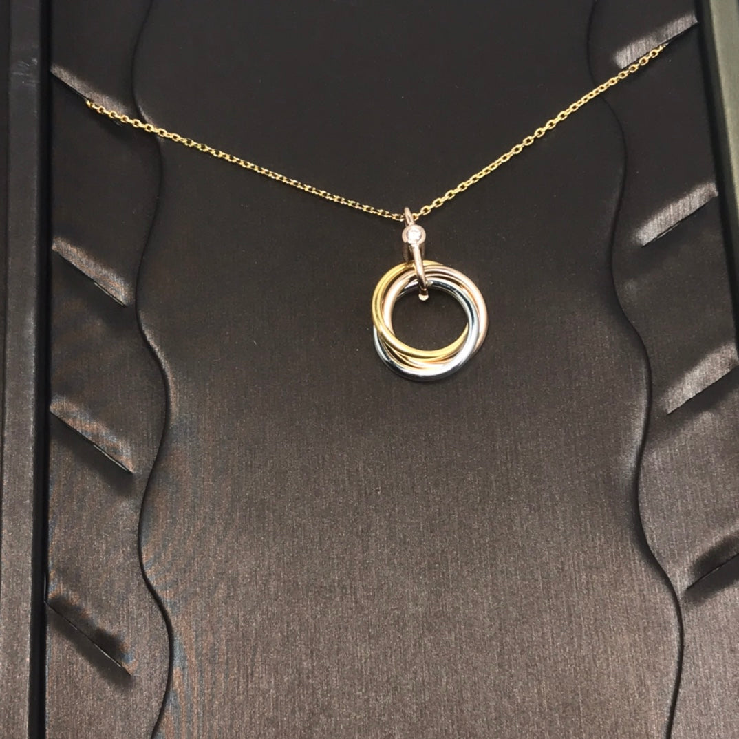 [Imperial] TRINITY SILVER GOLD PINK GOLD NECKLACE