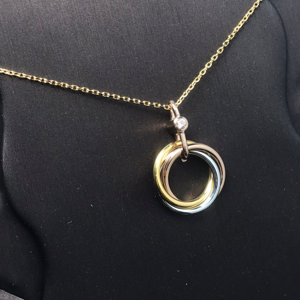 [Imperial] TRINITY SILVER GOLD PINK GOLD NECKLACE