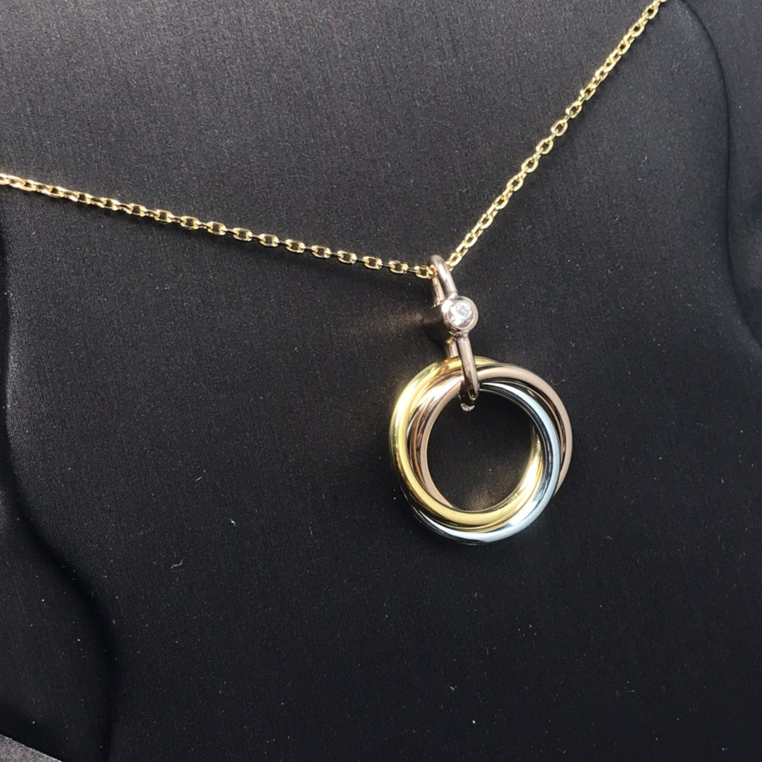 [Imperial] TRINITY SILVER GOLD PINK GOLD NECKLACE