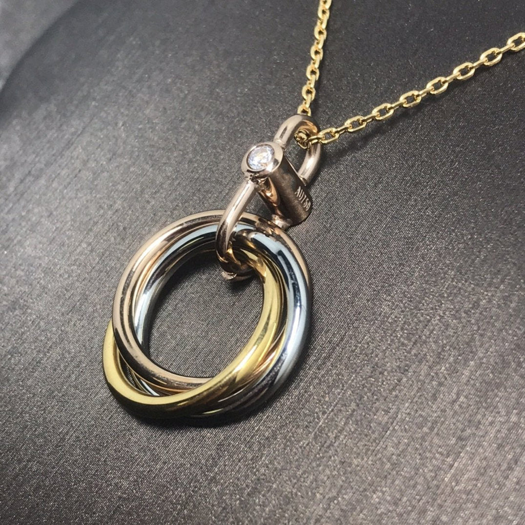 [Imperial] TRINITY SILVER GOLD PINK GOLD NECKLACE