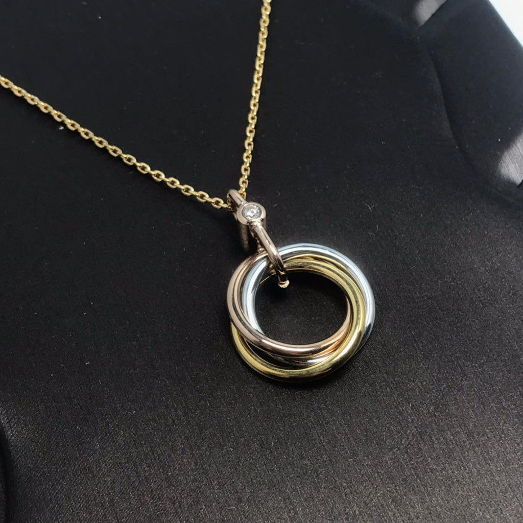 [Imperial] TRINITY SILVER GOLD PINK GOLD NECKLACE