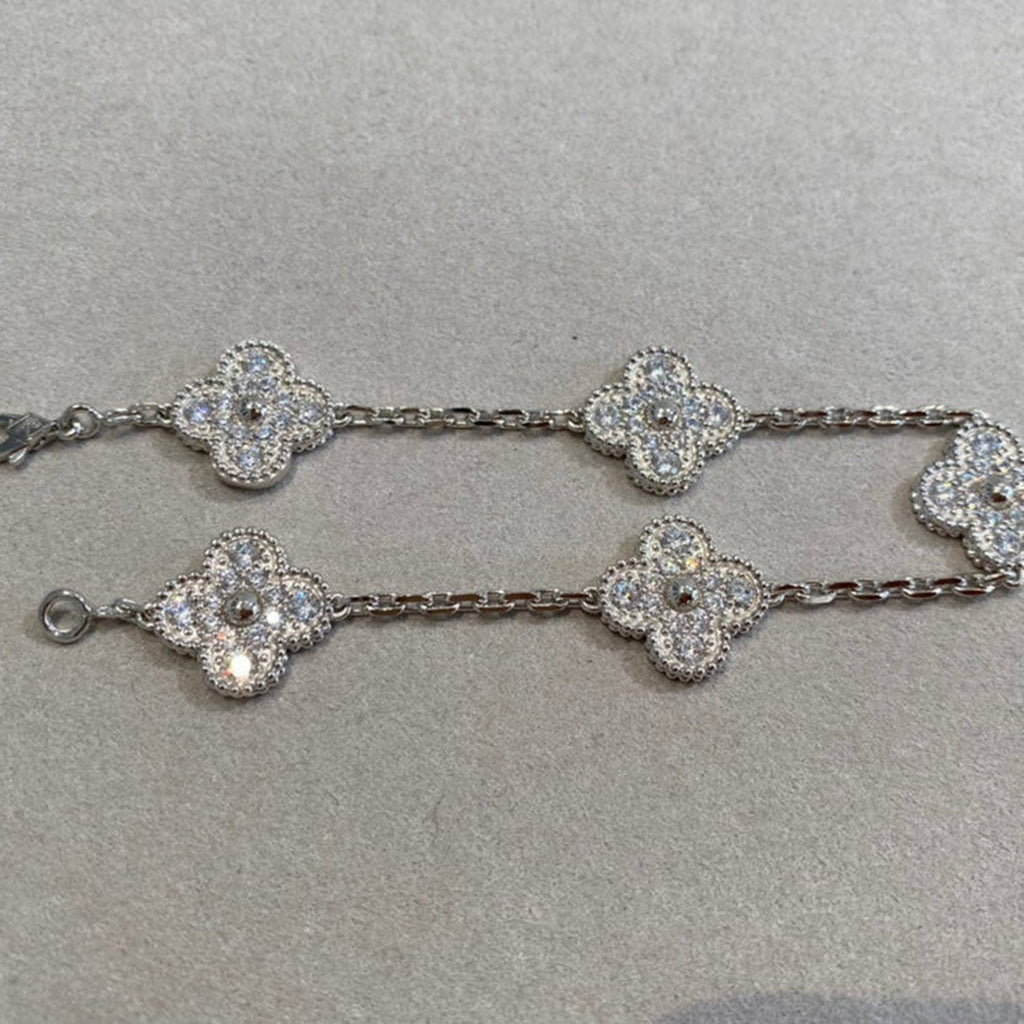 [Imperial] New  CLOVER 5 MOTIF FULL DIAMOND BRACELET COLLECTION