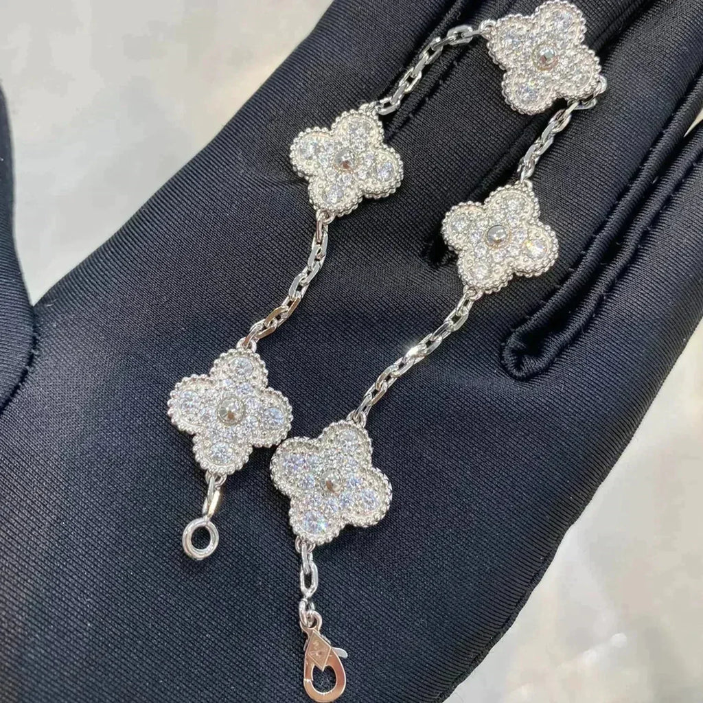 [Imperial] New  CLOVER 5 MOTIF FULL DIAMOND BRACELET COLLECTION