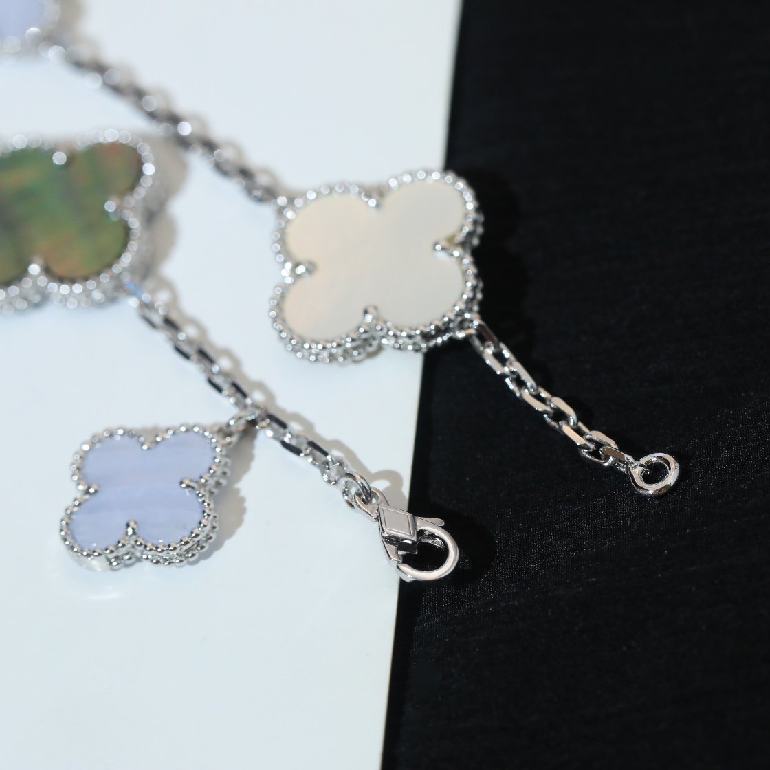 [Imperial] CLOVER BRACELET 5 MOTIFS MOP CHALCEDONY SILVER