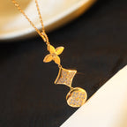 [Imperial] STAR AND SUN DIAMOND PINK GOLD NECKLACE