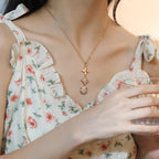 [Imperial] STAR AND SUN DIAMOND PINK GOLD NECKLACE