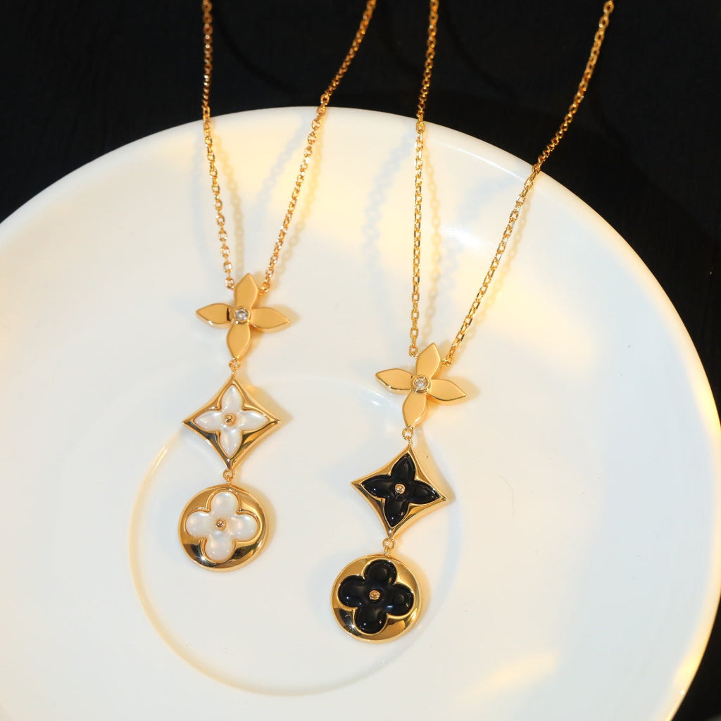[Imperial] STAR AND SUN ONYX PINK GOLD NECKLACE