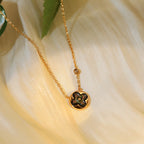 [Imperial] SUN PEDANT PINK GOLD 1 DIAMOND NECKLACE