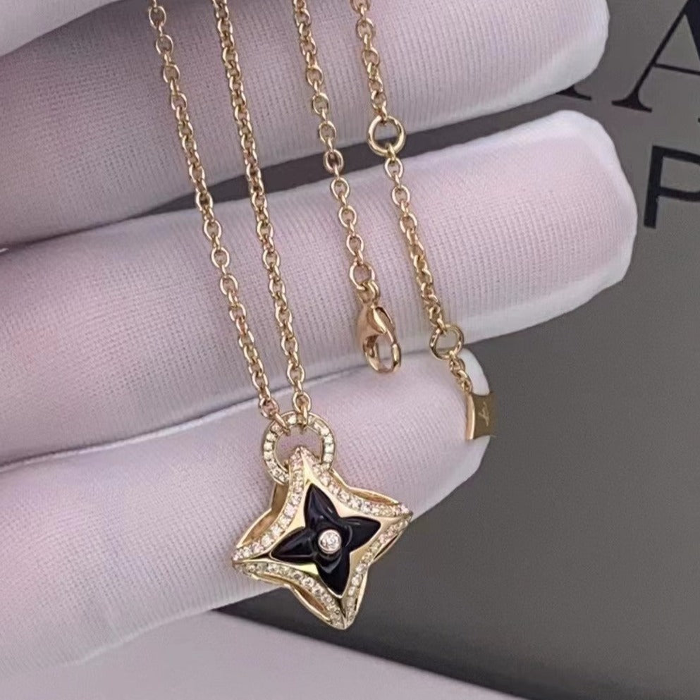 [Imperial] STAR PEDANT PINK GOLD DIAMOND NECKLACE