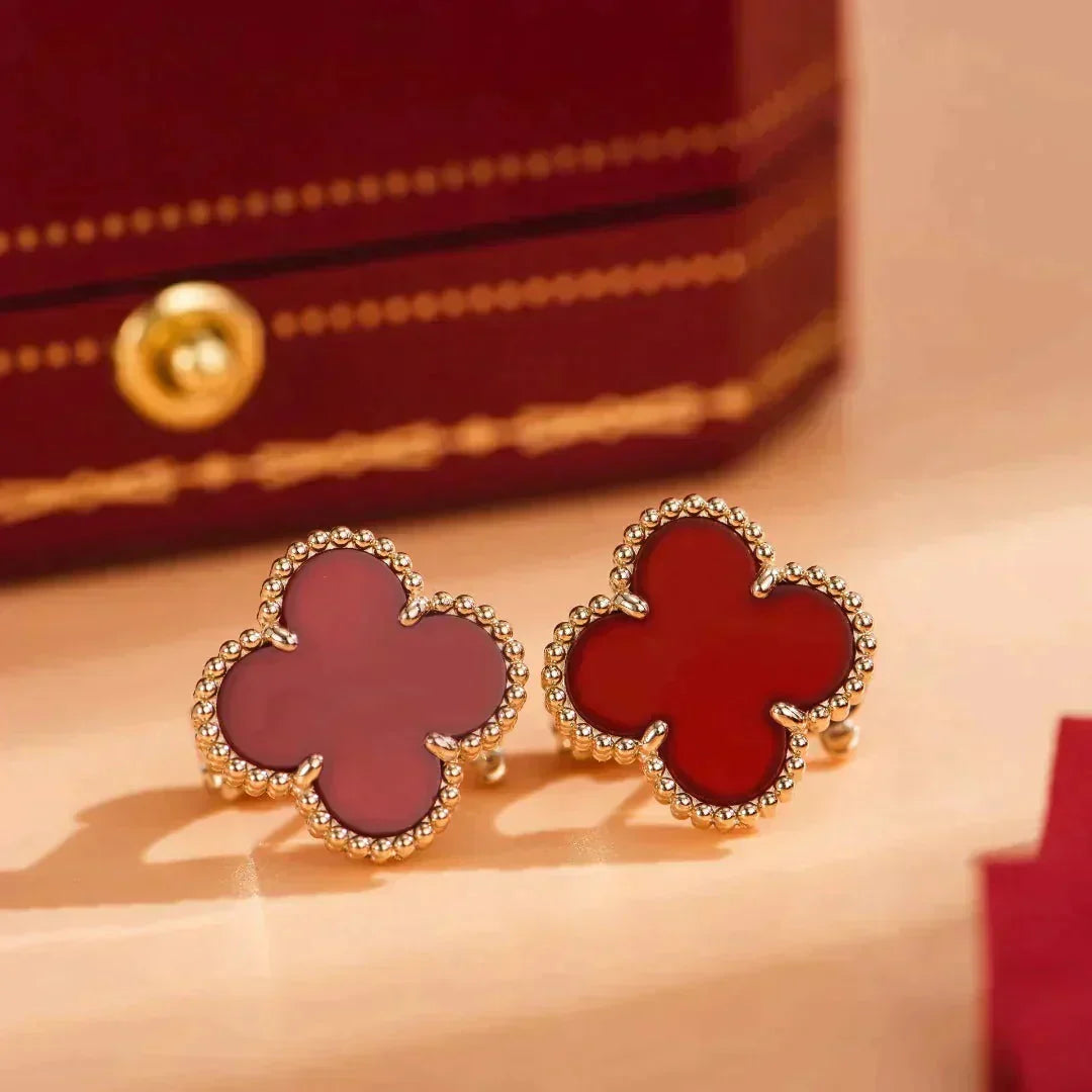 [Imperial] CLOVER MEDIUM 1 MOTIFS CARNELIAN  EARRINGS