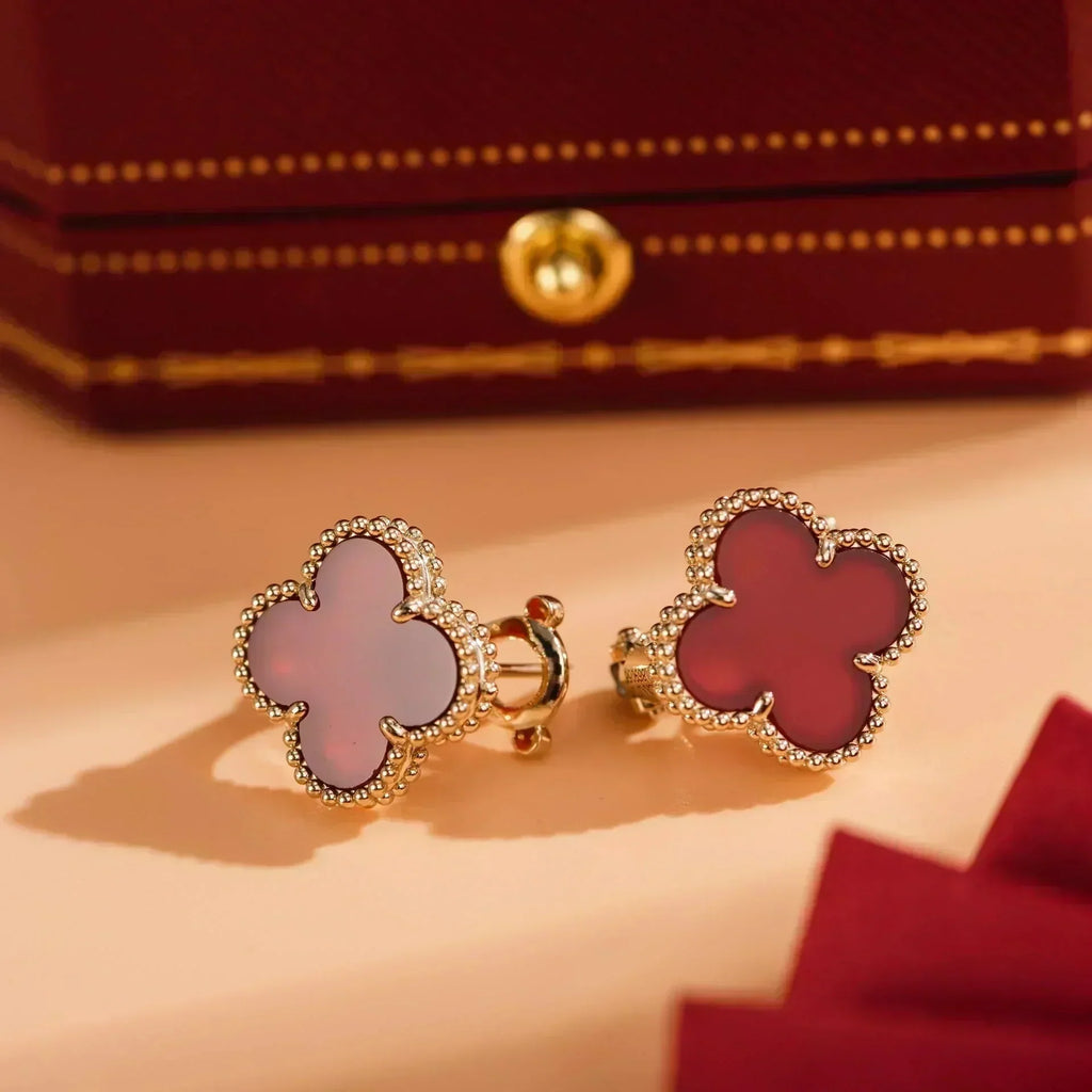 [Imperial] CLOVER MEDIUM 1 MOTIFS CARNELIAN  EARRINGS