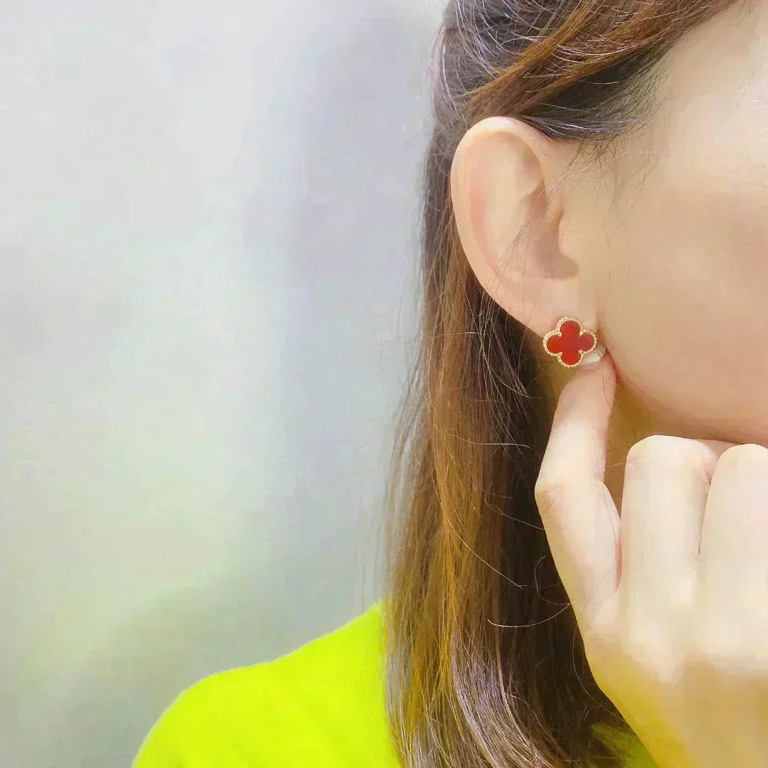 [Imperial] CLOVER MEDIUM 1 MOTIFS CARNELIAN  EARRINGS