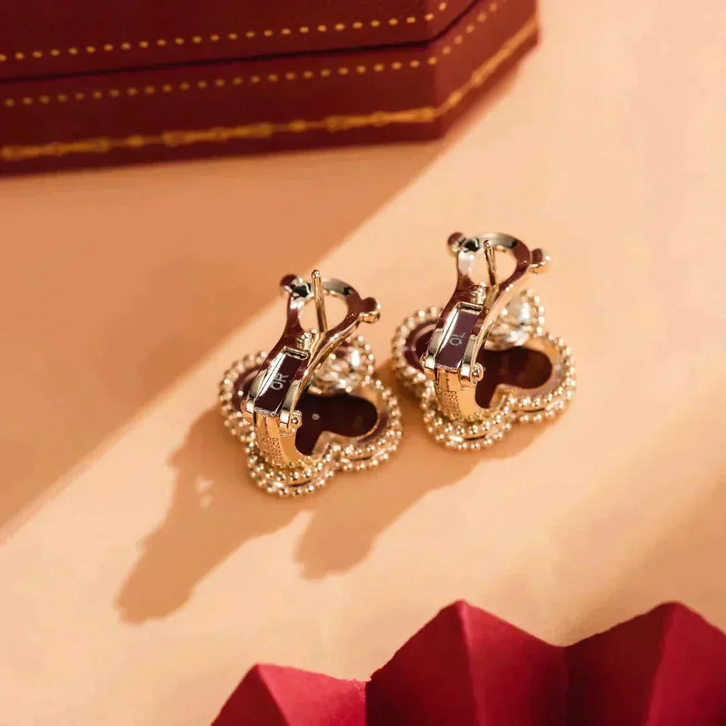 [Imperial] CLOVER MEDIUM 1 MOTIFS CARNELIAN  EARRINGS