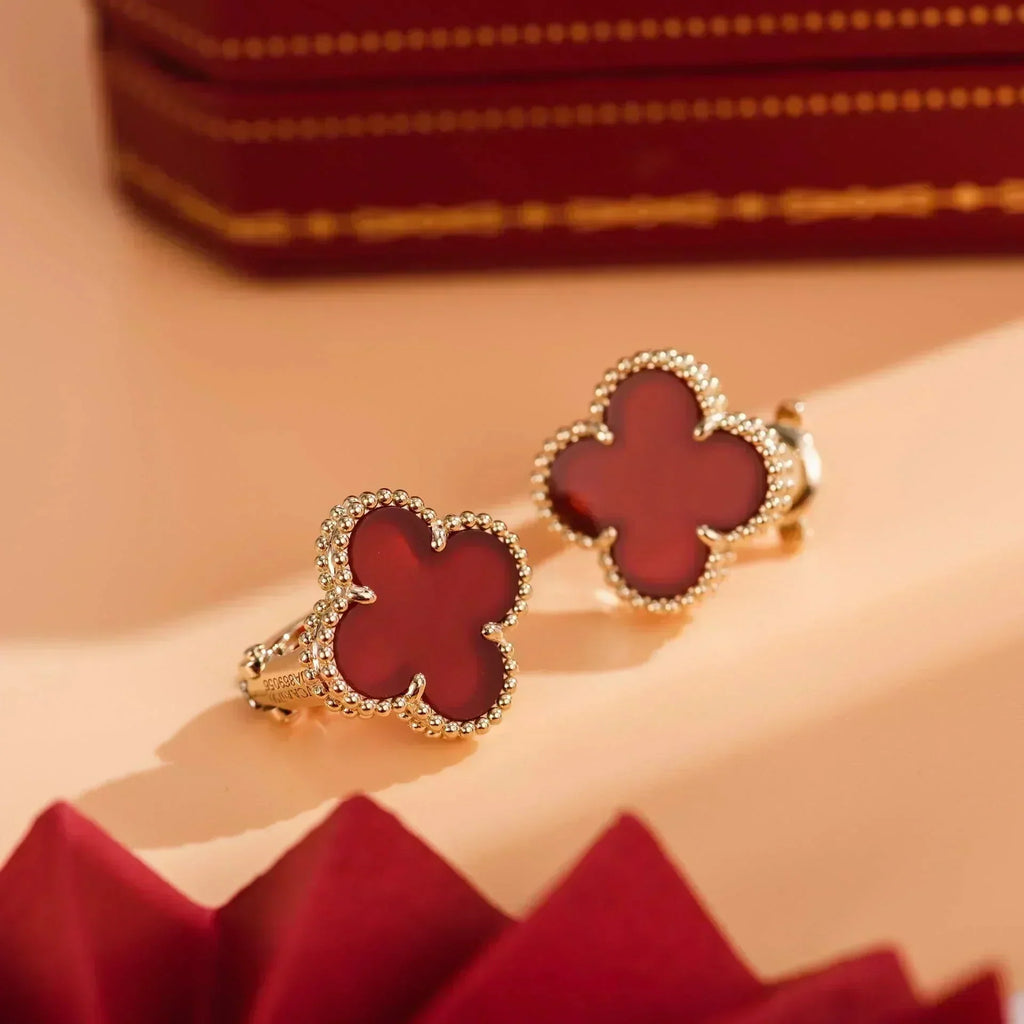[Imperial] CLOVER MEDIUM 1 MOTIFS CARNELIAN  EARRINGS