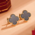 [Imperial] CLOVER MEDIUM 1 MOTIFS  ONYX STUD EARRINGS