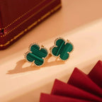 [Imperial] CLOVER MEDIUM 1 MOTIFS MALACHITE  EARRINGS