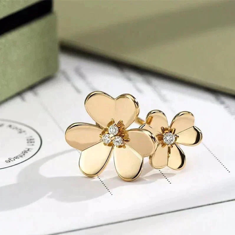 [Imperial] CLOVER COMOS GOLD DIAMOND RING