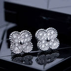 [Imperial] CLOVER 1 MOTIFS DIAMOND STUD EARRINGS SILVER