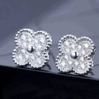 [Imperial] CLOVER 1 MOTIFS DIAMOND STUD EARRINGS SILVER