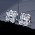 [Imperial] CLOVER 1 MOTIFS DIAMOND STUD EARRINGS SILVER