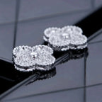 [Imperial] CLOVER 1 MOTIFS DIAMOND STUD EARRINGS SILVER
