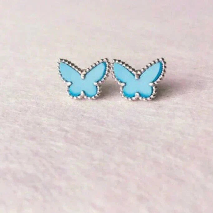 [Imperial] BUTTERFLY TURQUOISE EARRINGS SILVER