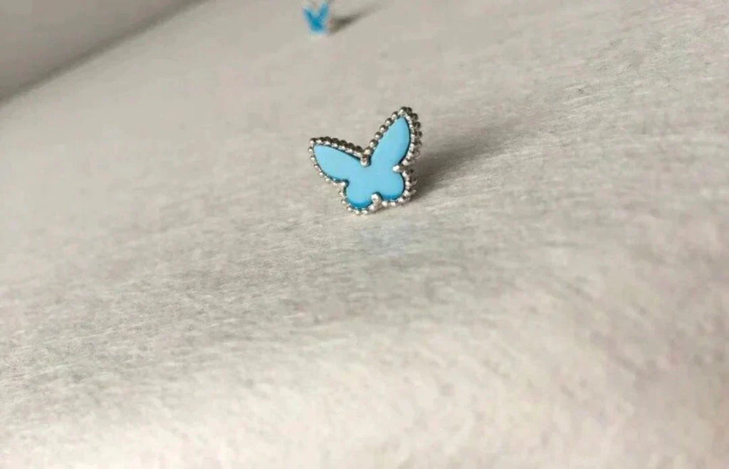 [Imperial] BUTTERFLY TURQUOISE EARRINGS SILVER