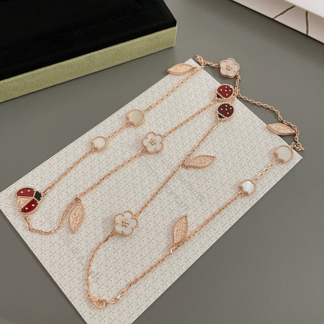 [Imperial] LUCKY SPRING 15 MOTIFS ROSE GOLD NECKLACE