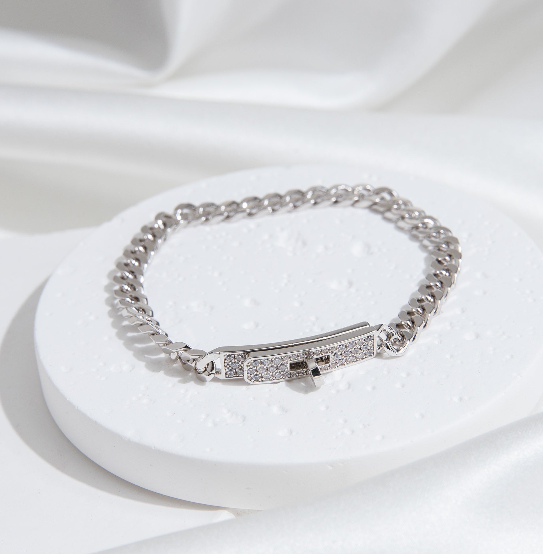 [Imperial] KELLY CHAIN SILVER DIAMOND BRACELET
