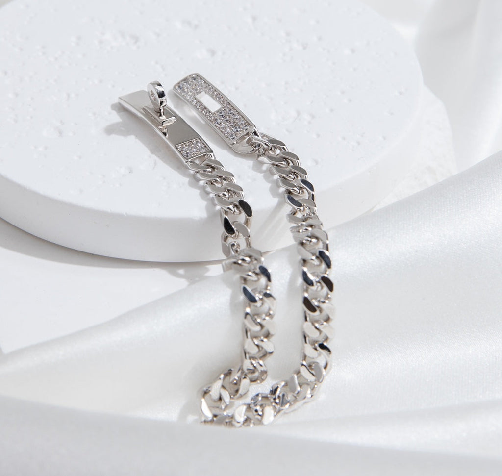 [Imperial] KELLY CHAIN SILVER DIAMOND BRACELET