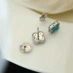 [Imperial] CLOVER MINI 9.5MM ONYX STUD EARRINGS SILVER