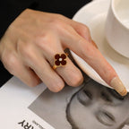 [Imperial] CLOVER CARNELIAN RING ROSE GOLD DIAMOND