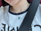 [Imperial] CLOVER 1 DIAMOND LIGHT BLUE SILVER NECKLACE