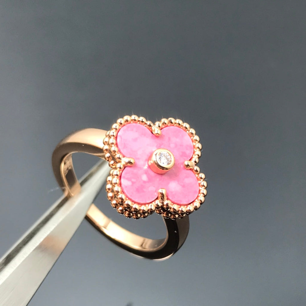 [Imperial] CLOVER RHODONITE ROSE GOLD RING