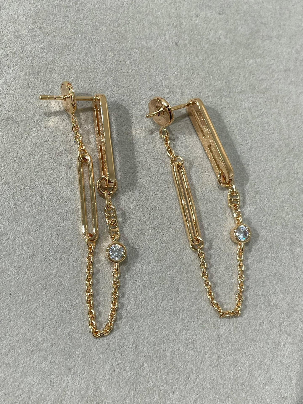 [Imperial] CHAINE CHAOS DIAMOND DROP EARRINGS