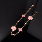[Imperial] STAR AND SUN 4 MOTIF PINK MOP PINK GOLD BRACELET