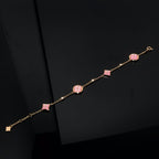 [Imperial] STAR AND SUN 4 MOTIF PINK MOP PINK GOLD BRACELET