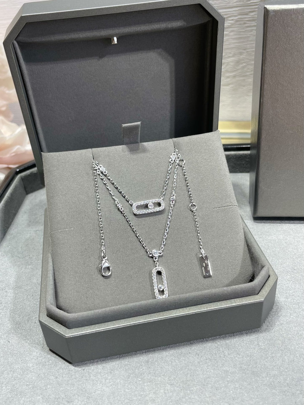 [Imperial] MOVE 2 ROW DIAMOND NECKLACE