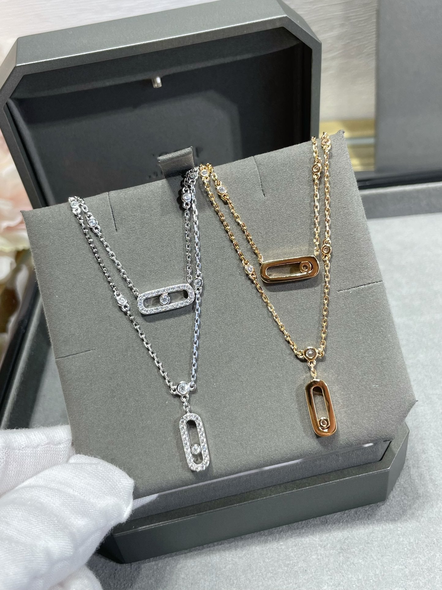[Imperial] MOVE 2 ROW DIAMOND NECKLACE