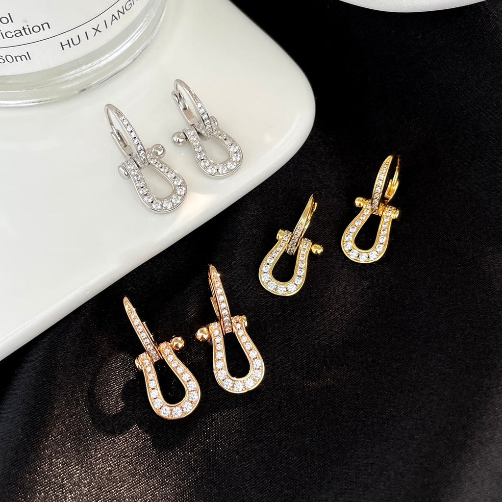 [Imperial] FORCE 10 FULL DIAMOND DROP EARRINGS MEDIUM MODEL