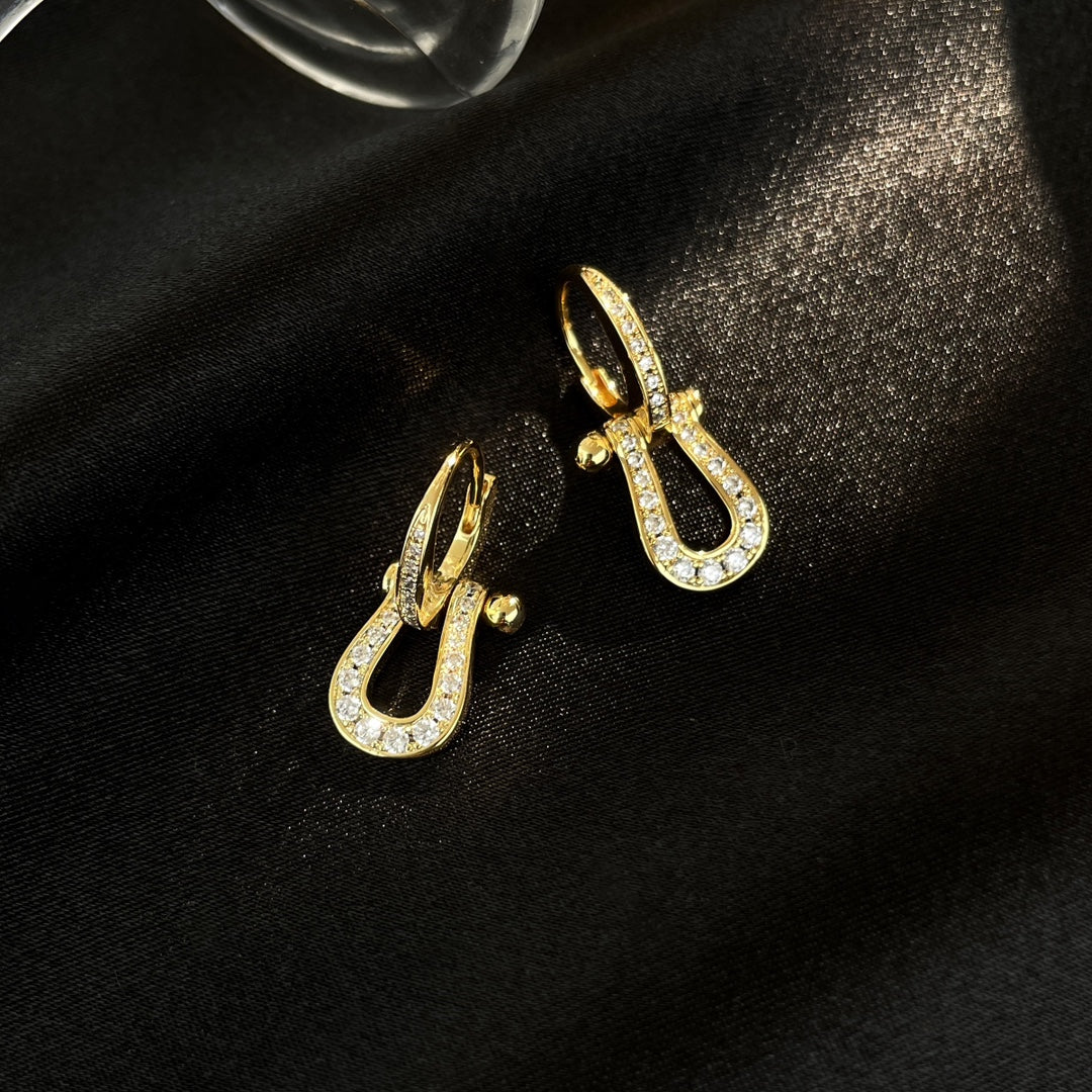 [Imperial] FORCE 10 FULL DIAMOND DROP EARRINGS MEDIUM MODEL